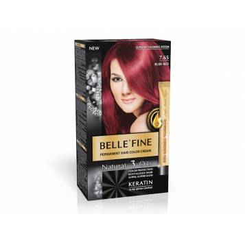 CRÈME COLORANTE PERMANENTE CHEVEUX RUBIN ROUGE BELLE'FINE