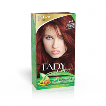 CRÈME COLORANTE PERMANENTE ROUGE CUIVRE 6.4 LADY IN COLOR