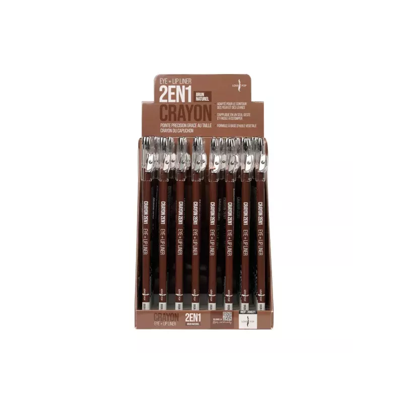 CRAYON 2EN1 YEUX & LÈVRES BRUN NATUREL LOVELY POP