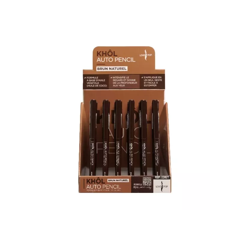 SCHÖNER POP-AUTOMATISCHER BLEISTIFT IN NATURBRAUN - Passion Cosmetics Paris